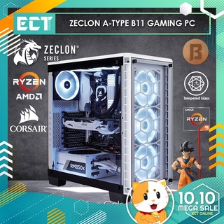 (2020 Latest) Zeclon Series A-Type B11 Ryzen 9, RTX 2070 Super Exclusive White Custom Made Gaming Desktop PC CPU