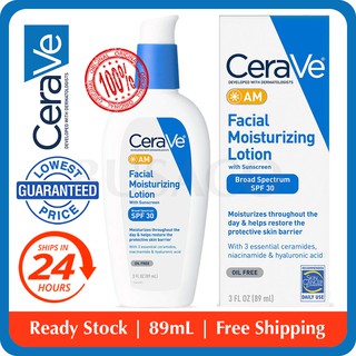 ❤️Ready Stock❤️ 89mL | CeraVe AM Facial Moisturising Lotion with Sunscreen SPF 30, 3 Fl Oz | 💯% Authentic | Cerave PM