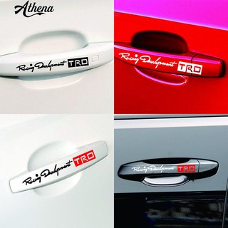 🐬4Pcs Racing Development TRD Car Door Handle Hand Grip Sticker Car Styling