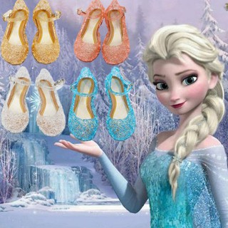 BINJIA Frozen Elsa Shoes Kids Girls Sandals Cinderella Crystal Princess Cosplay (1)