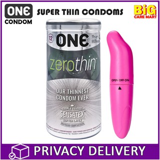 One Condom ZeroThin 12s (Thinnest Condom Ever!) + FREE VIBRATOR
