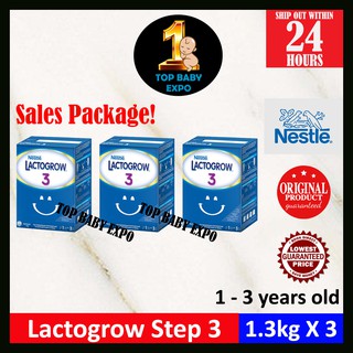 Nestle Lactogrow Step 3 (1.3kg x 3) Exp: 07/2022 (Newest Stock)