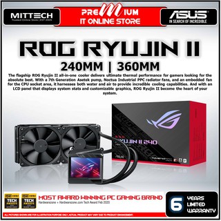 Asus ROG Ryujin II All-In-One Liquid CPU Cooler With 3.5" LCD | Noctua IPPC 2000 PWM 120mm Radiator Fans
