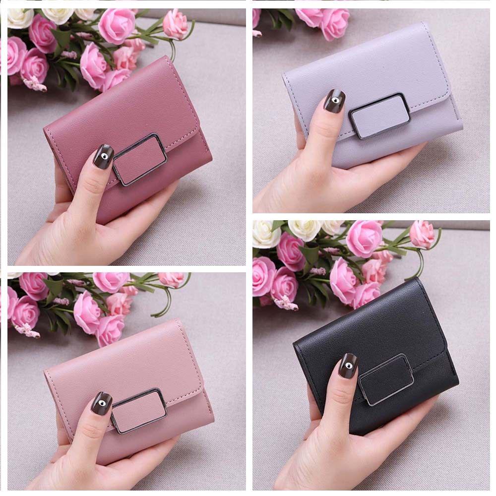 Womens Short Small Money Purse Wallet Lady PU Leather Folding Coin Card Holder