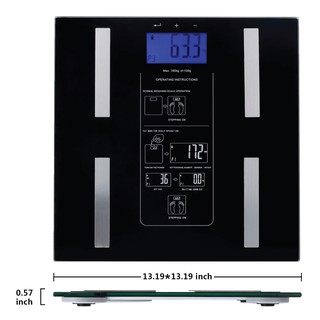 Multifunction Glass Body Fat Scale Digital LCD Bathroom Health Safe Slim Thin/Penimbang Berat Digital (3)