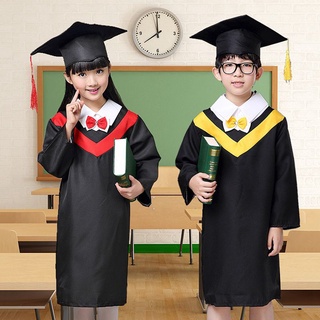 Kids Graduation Jacket With Hat Bachelor Gown Cosplay Costume Fancy Graduate Kids Academic Uniform