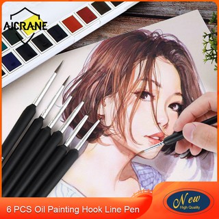 AICRANE Painting Brush Set 6pcs Gouache Paint Watercolour Paint Oil Painting Art Brush Set