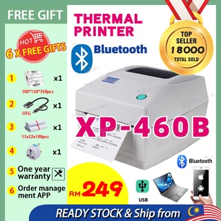 【Free Shipping】Thermal Printer A6 thermal sticker Bluetooth Xprinter 460B Shopee Air Waybill Printer Barcode Label 熱敏打印機