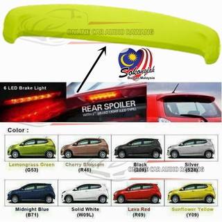 (WITH PAINT) Perodua Axia OEM ABS Spoiler With Brake LED Light