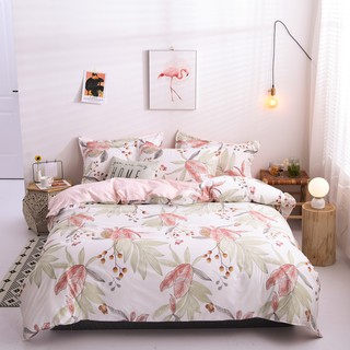 Bedding Set 4 in 1 Bedsheet Pillowcase Duvet Cover Comfortable breathable polyester quilt cover cheap flat cover