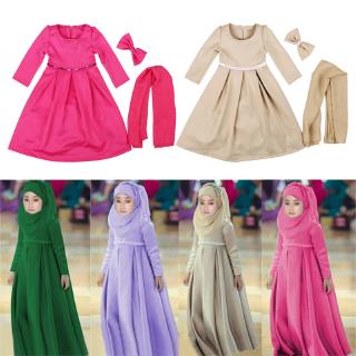 Baju Raya Girl Dresses Fashion Baju Kurung Sedondon Jubah Kanak Budak Perempuan Robe Maxi Dress Clothing (1)