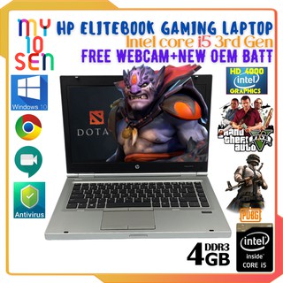 laptop HP 8470p EliteBook i5 3rd Gen 2.60Ghz DDR3 RAM hard disk HDD SSD Used Refurbished gaming leptop 14'notebook Win10