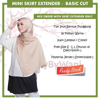 Mini Skirt Extender Muslimah Basic Cut || Skirt Sukan || Skirt Zumba