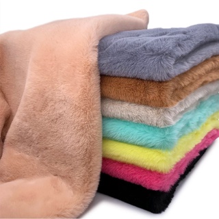 Super Soft Plush Fabric Thick Artificial Rabbit Fur 13mm Pile Imitation Animal Fur DIY Fabric