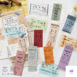 100 Piece Japan Vintage Pastel Japan Ticket
