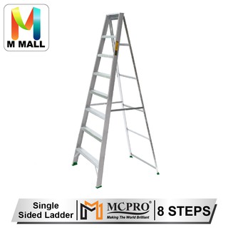 MCPRO Aluminium Single Sided Ladder 8 Steps Tangga