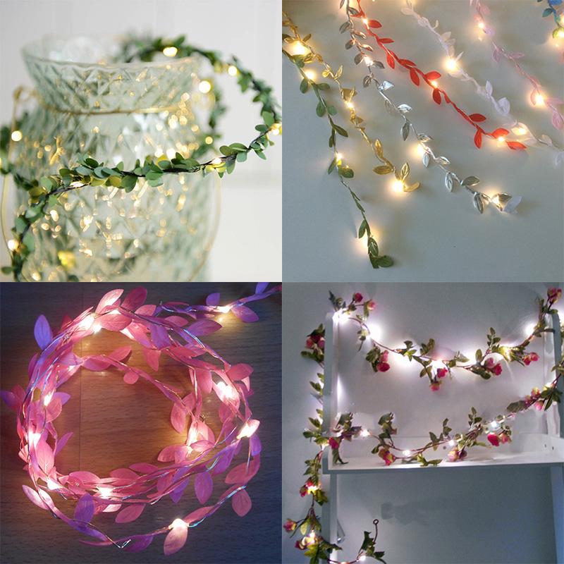 String Lights Wire Gift Decoration Fairy Leaves LED Party Outdoor Indoor Room Decor Festival Flower Lamp Wedding Latest
