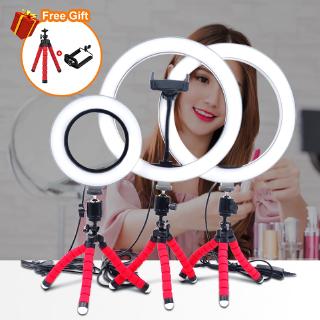 Photography LED Selfie Ring Light 16CM/26CM Dimmable Camera Phone Ring Lamp/Table Tripods For Makeup Video Live Studio