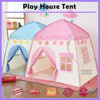 TENT KIDS PLAY HOUSE PRINCESS PRINCE PORTABLE FOLDABLE TEPEE CHILDREN CAMPING OUTDOOR