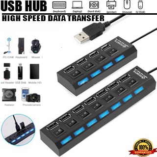 Micro USB Hub 2.0 4/7 Ports High Speed Hab With on/off Switch USB Splitter for Desktop and Laptop