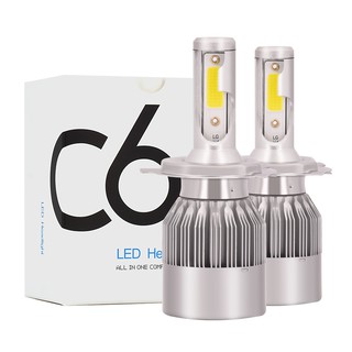 2 Pieces C6 LED Headlight H4 H7 H8 H11 H1 HB3 HB4 9006 Car LED Bulb 7600LM 6000K
