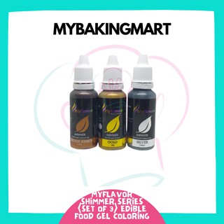 Myflavor Shimmer Series (Set of 3) Edible Food Gel Coloring