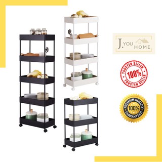 J.YOUHOME 3 / 4 / 5 Tier Movable Trolley Rack (Metal + ABS) (1)