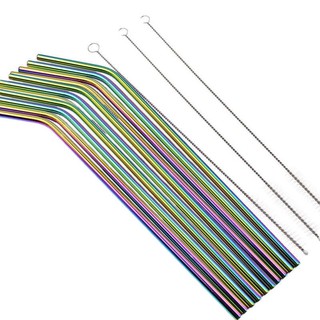 Stainless Steel Drinking Metal Straw Reusable Straws Elbow Straw