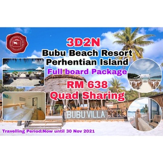 3D2N Bubu Beach Resort Perhentian Island (Full Board Weekday Package)