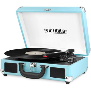 Innovative Technology VSC-550BT-TQ Victrola Vintage 3-Speed Bluetooth Suitcase Turntable with Speakers, Turquoise