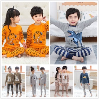 ❍✢2-15Years Kids Pajamas Boy Girl Cartoon Pyjamas Set Child Long Sleeve 100% Cotton Sleepwear Set