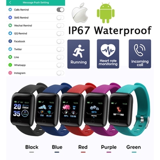 ⌚116 PLUS Waterproof Smart Wristbands Fitness Sports Tracking Color Screen Smart Watch Heart Rate Blood Pressure Fitness