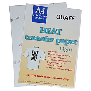 T-shirt transfer paper for light fabrics (10 sheets)