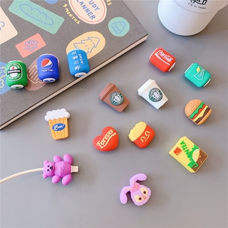【Stock Ready】Cute Cartoon Cable Protector for All Phone USB Charging Cable Line Protective Case Data Protection Cover