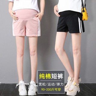 Maternity shorts summer thin section large size pregnant women pants loose casual wear cotton stomach lift bottoming pants summer (1)