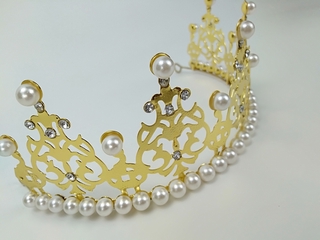 SHIOK Half Pearl Crown For Celebration Decoration Present Party DIY Gift Packaging Supplies AC0028