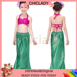 🌸Chiclady🌸Kids Girls Fancy Mermaid Tail Bikini Set Swimwear Swimsuit