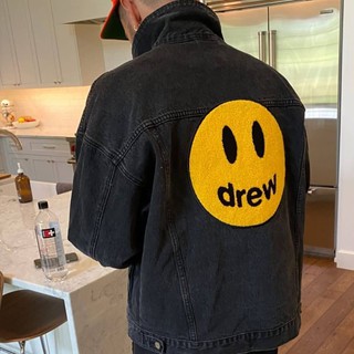 Drew house Smiling face printed Denim jacket MAN/WOMAN