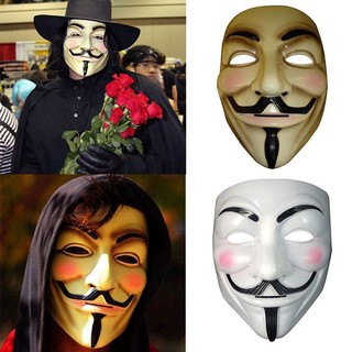 🔥Malaysia Ready Stock🔥 Vendetta Guy Fawkes Anonymous Black Halloween Cosplay V Mask