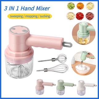 3 In 1 Electric Hand Mixer with Meat Grinder Wireless Stainless Steel Egg Beater Electric Whisk Mixer Household Whisk