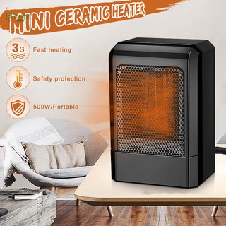 ♣JM♣ 500W Mini Portable Ceramic Heater Electric Cooler Hot Fan Home Office Winter Warmer