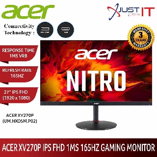 Acer Nitro XV270P / XV270 P 27" FHD IPS 165Hz 0.5MS G-Sync-Compatible/Freesync HDR10 Gaming Monitor