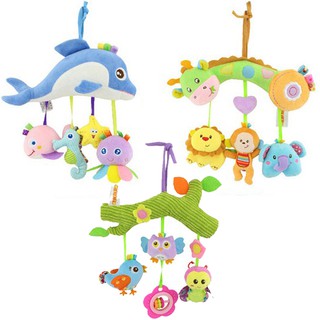 3 Styles Colorful Bed Crib Stroller Toys Cute Animals SBaby Plush Hanging Rattle