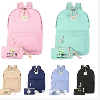 New 2in1 Set cute Korea Canvas Backpack School Laptop Bag[ buy 2 free shipping]