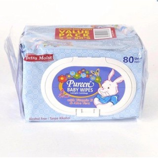 PUREEN BABY WIPES BLUE PACKAGING 2X80PCS