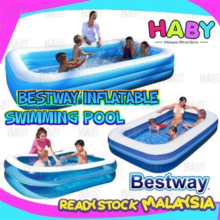 📣9.9 SALE📣HABY X BESTWAY Large Inflatable Outdoor Swimming Pool Family Pool 54005/54006/54009/54122/91008