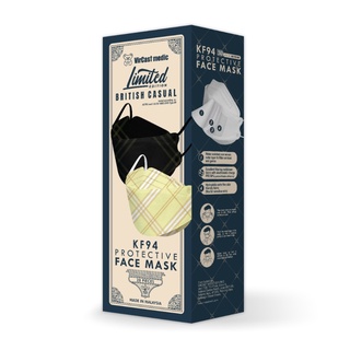 VIRCAST MEDIC KF94 British Casual Face Mask Black Yellow 20s