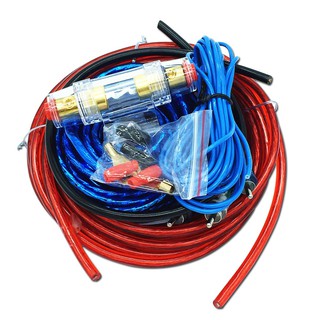 Car Kit Amplifier Amp Audio Sound Speaker Woofer Cable Wire+Power Line Suit
