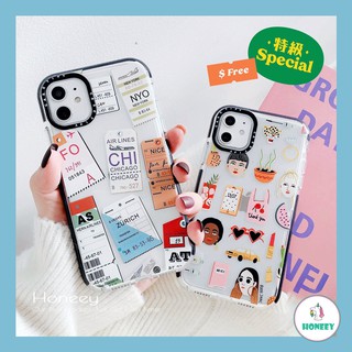 Air Ticket Bar Code Soft Phone Case for IPhone 12 Pro 11Pro Max Xs Max XR XS 7 6s 8Plus Label Sticker Transparent Soft TPU Cover
