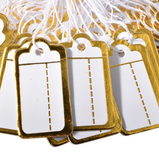 Hot sale 500Pcs Gold and silver side dotted jewellery label hanging price tag